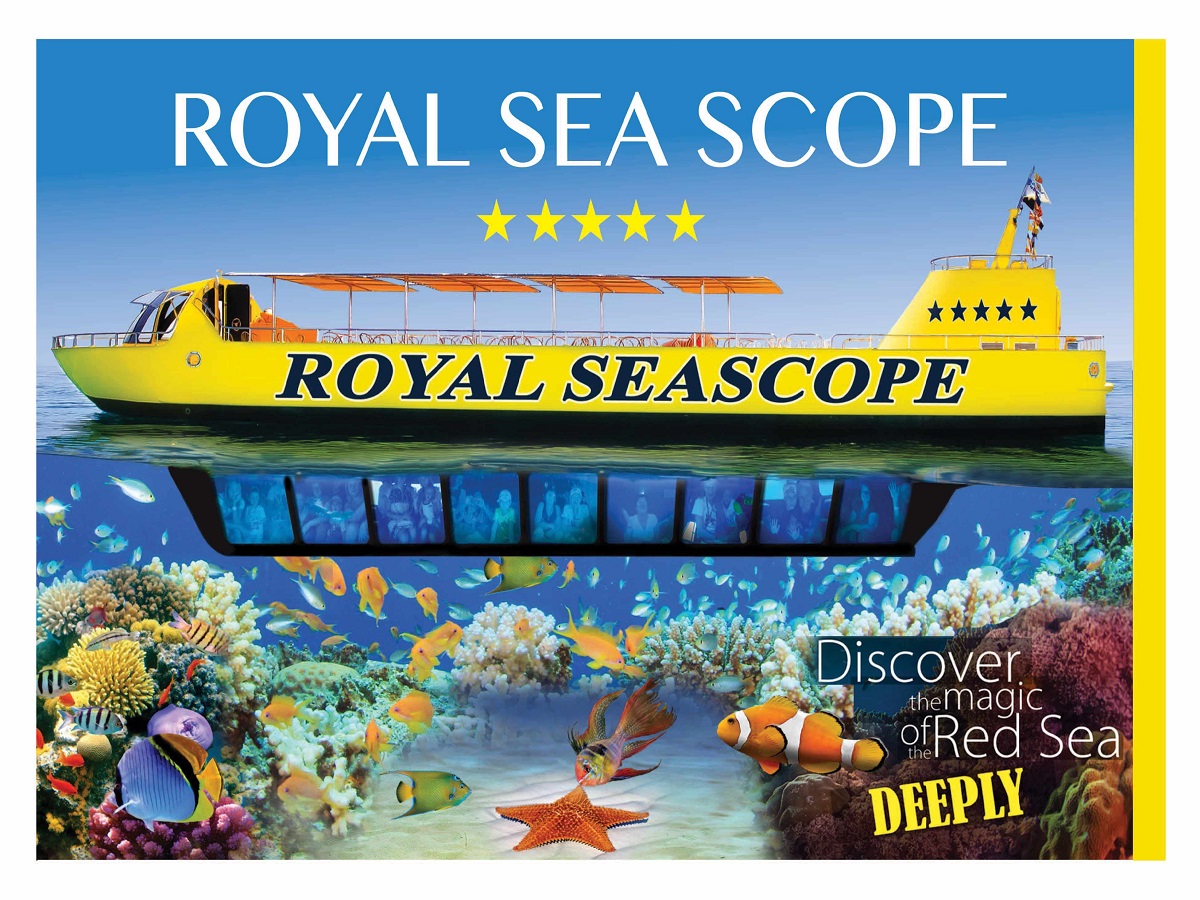 Guests inside submarine viewing gallery Sharm El Sheikh